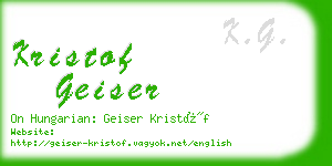 kristof geiser business card